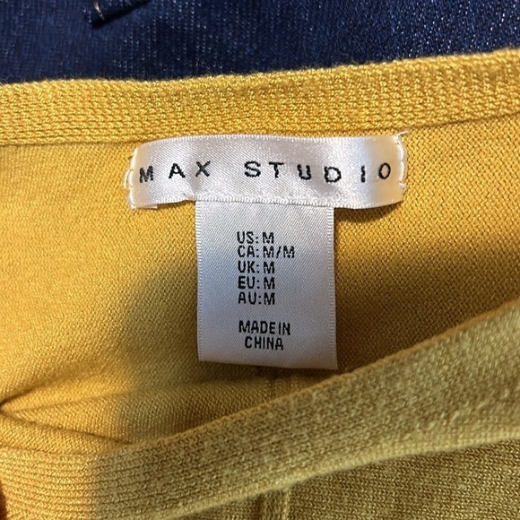 Max Studio Mustard Yellow M Front Line Dolman Sleeve M - Picture 5 of 7